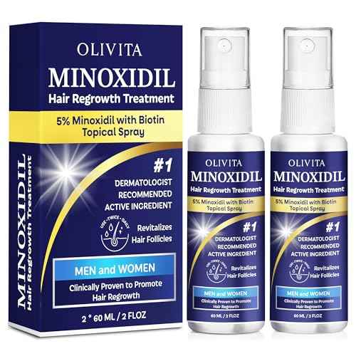 5% Minoxidil for Men and Women Hair Growth: Minoxidil Spray Hair Regrowth Treatment Serum with Biotin & Rosemary -Stop Hair Thinning and Hair Loss For Stronger Thicker Longer Hair