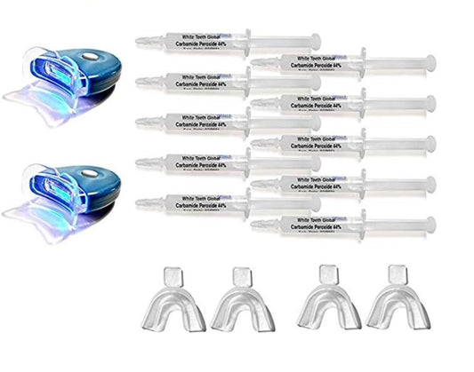 White Teeth Global Kit, 10 x 3cc Syringes, 2 LEDs, 4 Trays, 2 Guides