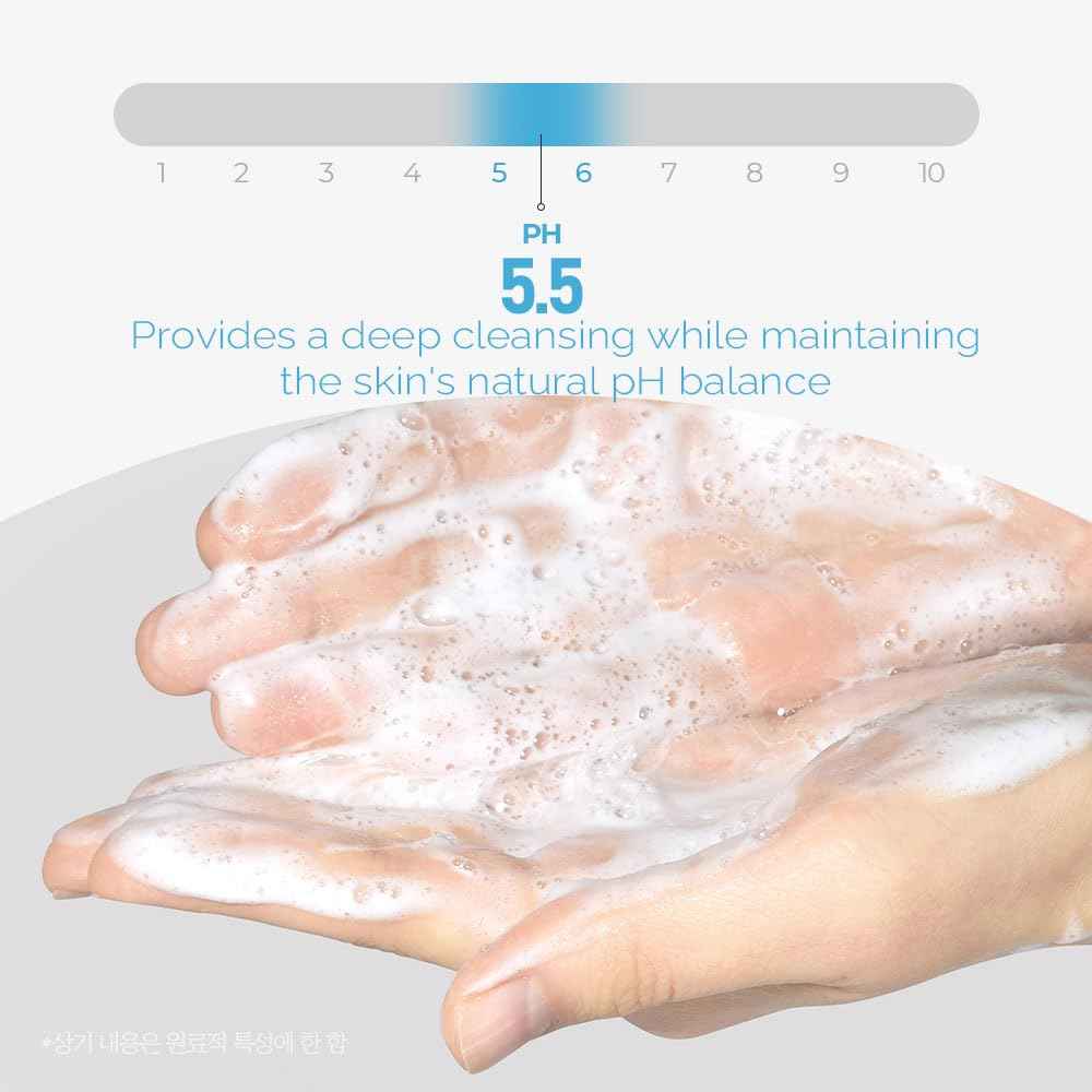 PRETTYSKIN Hydra B5 Low pH 5.5 Foaming Facial Cleanser for Sensitive Skin – Korean Face Wash with Panthenol, Centella Asiatica extract – Paraben Free, Oil Free, Gentle Daily Cleanser 10.1 fl.oz(300ml)