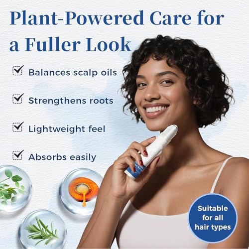 Hair Growth Serum Roll On 25ml with Saw Palmetto, Rosemary & Pea Extract£¬Helps Support Thicker, Fuller Hair Appearance£¬Clean, Non-Greasy Hair Loss Support for Men & Women Pack of (1)