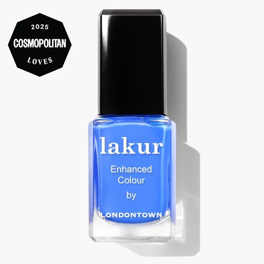 LONDONTOWN Lakur Nail Polish – Blue, Poolside Dream, 0.4 Fl Oz, Long-Lasting, Streak-Free, Chip-Resistant | 21+ Free Non-Toxic Vegan Nail Color, Strengthens & Hydrates Nails