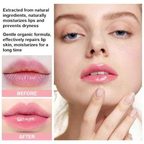 BINGBRUSH Peach Color Changing Lipstick,Moisturizer Long Lasting Lip Care Lip Balm Magic Lip Gloss Lip Tint Stain Gloss Set for Women(5 Pcs-01#Aloe+02#Strawberry+09#Peach+04#Red Cherry+10#Avocado)