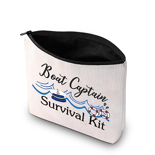PXTIDY Funny Boat Captain Gift Boat Captain Travel Toiletry Bag Boating Cruise Makeup Bag Boat Owners Gift