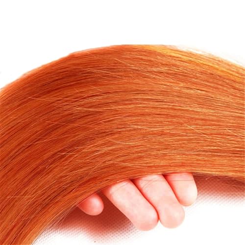 Brazilian Human Hair Bundles 16 18 20 inch Orange Straight Bundles 350 Color Ginger Orange Unprocessed Virgin Quick Weave Hair for Black Women