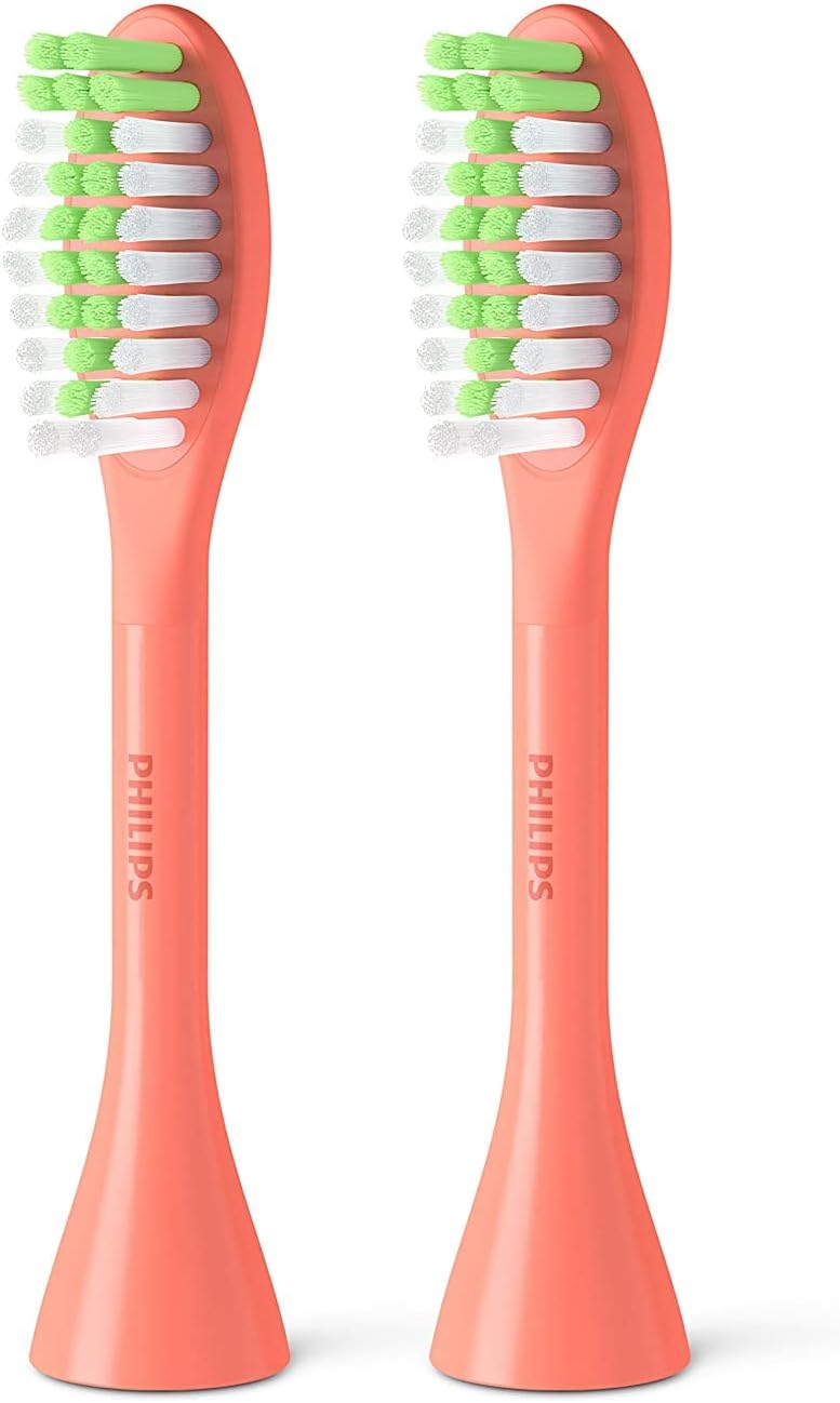 Philips One by Sonicare | Miami Coral Electric Toothbrush with 2 Brush Heads - Compact Design