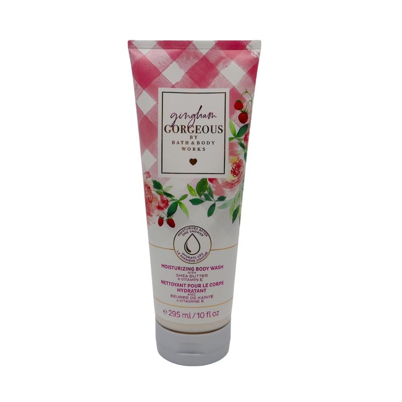 Bath & Body Works GINGHAM GORGEOUS Fine Fragrance Mist & Moisturizing Body Wash 2-piece Gift Set with a Red Bow for Holiday – Full Size