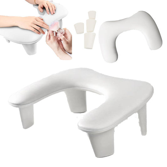 Manicure Nail Arm Rest for Clients, U shaped Nail Hand Rest Stand for Nails Tech, Professional PU Leather Nail Tech Arm Rest with Detachable Nail Holder Cushion for Nail Foot Hand Salon Home Use