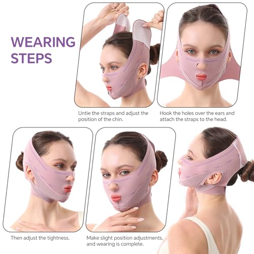 V Line Lifting Mask Chin Strap for Sleeping, V Line Mask, Face Lift Prevent Sagging,Double Chin Reducer,Jawline Shaper,All-Around Coverage, Wrapping and Shaping More Comprehensively.