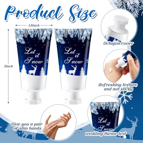 50 Pcs 1 Oz/ 30 ml Christmas Snowflakes Hand Cream Gifts Bulk Travel Size Winter Thank You Hand Cream Body Lotion Gifts for Women Teacher Nurse Souvenir Xmas Party Supplies
