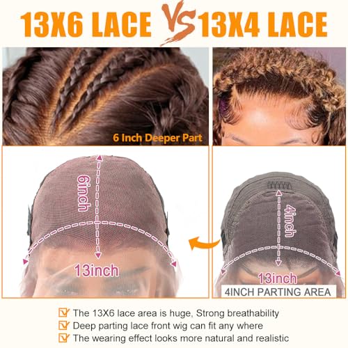 13x6 Highlight Ombre Lace Front Wig Human Hair 4/27 Honey Blonde Deep Wave Lace Frontal Wigs Human Hair Pre Plucked 200% Density Glueless Wig 20 Inch