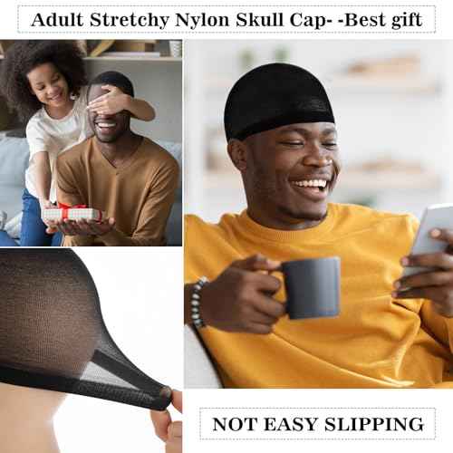 Ramede 120 Pcs Stocking Wave Cap for Men Adult Stretchy Nylon Skull Wave Lightweight Beanie Caps Waves for Man Women