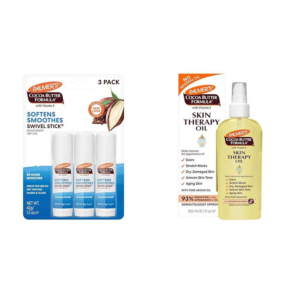 Palmer's Cocoa Butter Formula Moisturizing Swivel Stick with Vitamin E & Cocoa Butter Formula Skin Therapy Moisturizing Body Oil with Vitamin E, 5.1 Ounces