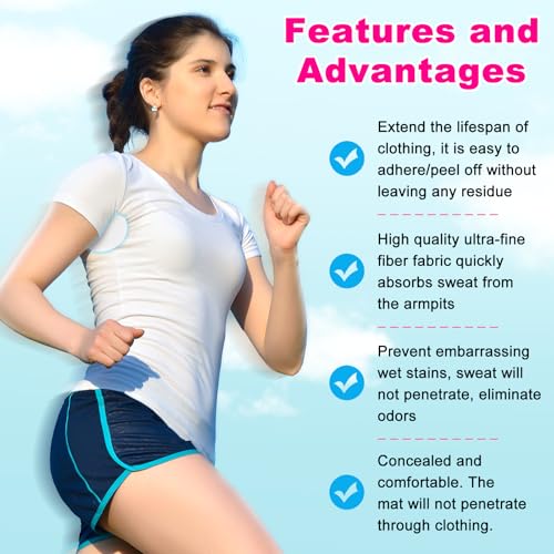 Armpit Sweat Pads, Unadir Underarm Sweat Pads for Women and Men, Disposable Underarm Pads for Sweating Women