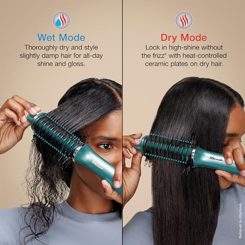 Shark Glossi 2-in-1 Hot Tool and Air Glosser, Ultra-Fast, Ultra-Glossy Blowouts at-Home, Heat-Controlled Ceramic, Curly, Coily, and Color Friendly, Jewel Teal, HT302TL