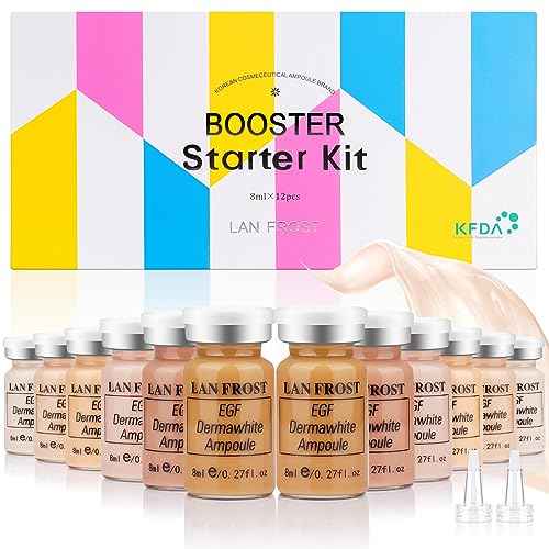 BB Facial Glow Serum Starter Kit Hyaluronic Acid Essence Foundation Skin Care Kit 0.27oz 12 Vials, Combined With Niacinamide and Peptides To Brighten Skin Tone Anti-Aging Foundation 6-Color Mix Pack