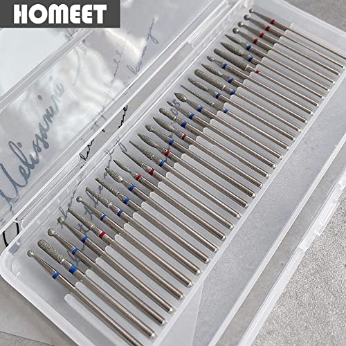 30-Piece Nail Cutter Drill Bit for Manicure Tungsten Steel Professional Manicure Drill Set Universal Diamond Drill Bits for Nails Electric Drill