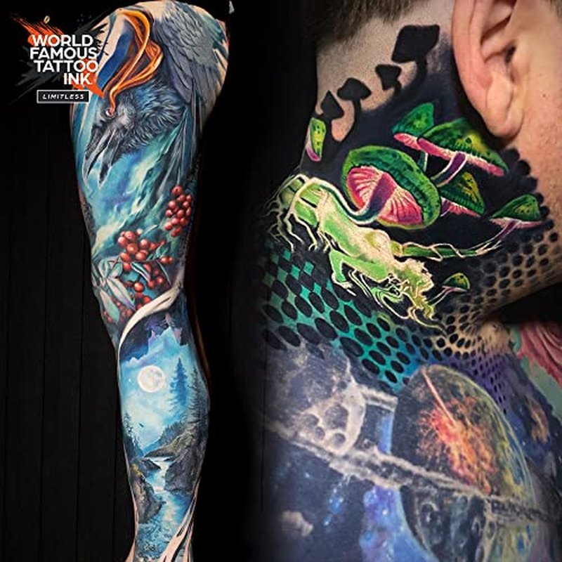 World Famous Tattoo Ink Limitless - Straight White - Professional Tattoo Ink & Tattoo Supplies - Skin-Safe Permanent Tattooing in Bold Shades - Vegan & Non-Toxic (8 oz)