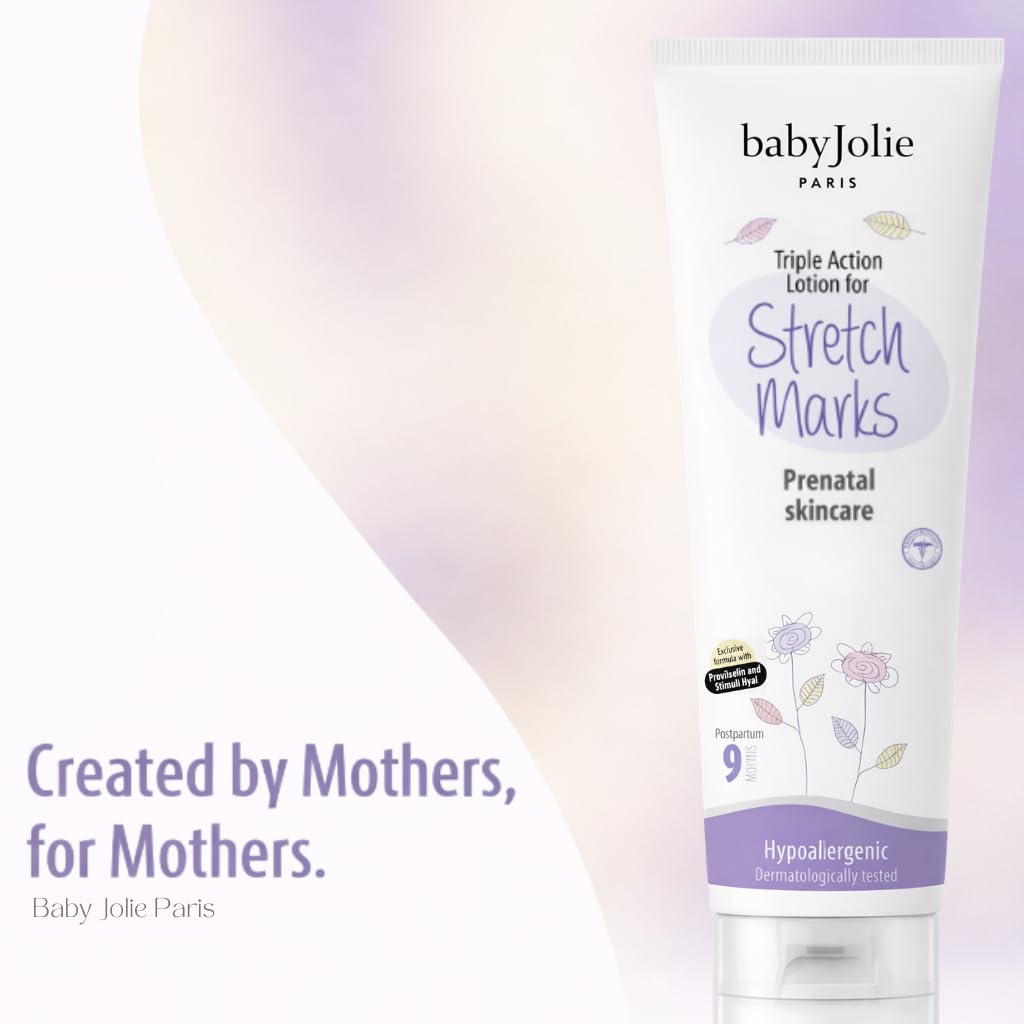 Baby Jolie Stretch Mark Cream for Pregnancy – Hydrating Belly Lotion for Expecting Moms – Nourishing Shea Butter & Botanical Oils – 7.5 oz