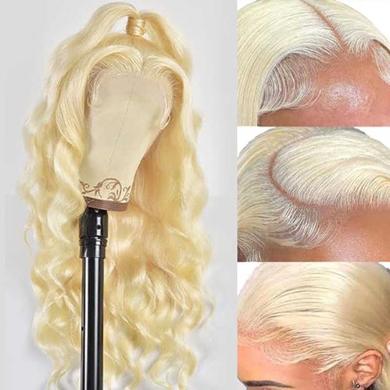 613 Lace Front Wig Human Hair 200 Density Blonde Wig Human Hair Body Wave 13x6 Lace Front Wigs Human Hair Pre Plucked Blonde HD Lace Frontal Wig 28 Inch