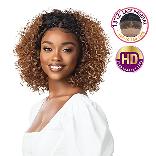 Outre Pre-Styled Synthetic HD 13X2 Lace Frontal Wig - HALO STITCH BRAID 14" (1 Jet Black)