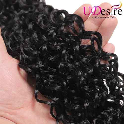 Water Wave Bundles Human Hair 1 Bundles 10Inch Water Wave Bundles 10A Brazilian 100% Unprocessed Virgin Human Hair Wet and Wavy Bundles Double Weft Curly Weave Natural Black