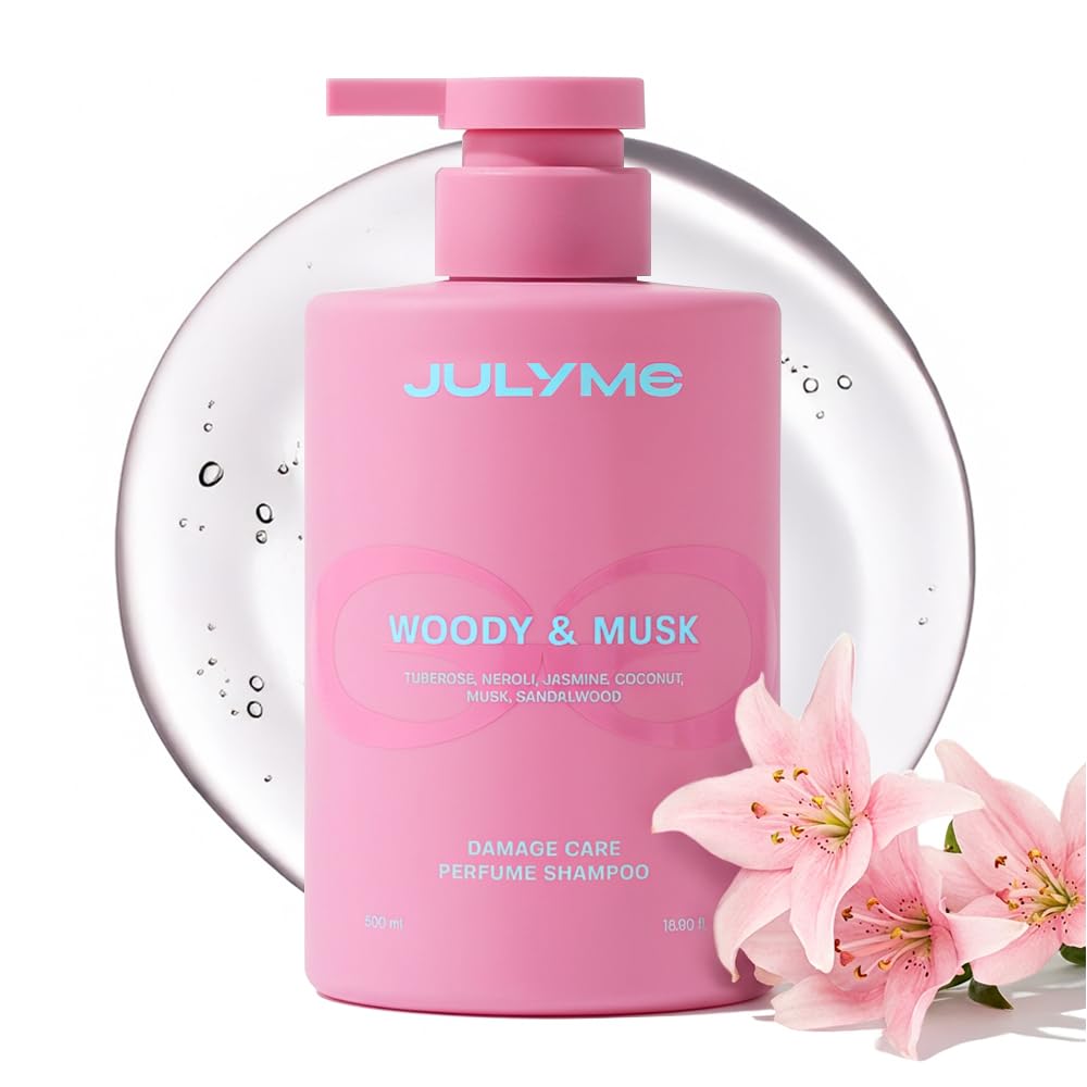 JULYME Perfume Shampoo for Damaged Hair-Sulfate Free, Collagen, Biotin, Volume Care, 500ml (Woody & Musk)