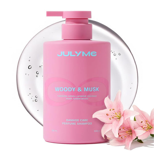 JULYME Perfume Shampoo for Damaged Hair-Sulfate Free, Collagen, Biotin, Volume Care, 500ml (Woody & Musk)
