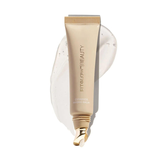 Fitglow Beauty Ceramide Hydra-Balm Lip Gloss | Hydrating Lip Serum with Peptides & Glutathione | Plumping & Anti-Aging Lip Skincare | Dry & Chapped Lip Repair | Vegan & Cruelty-Free | 12g - 24Hour