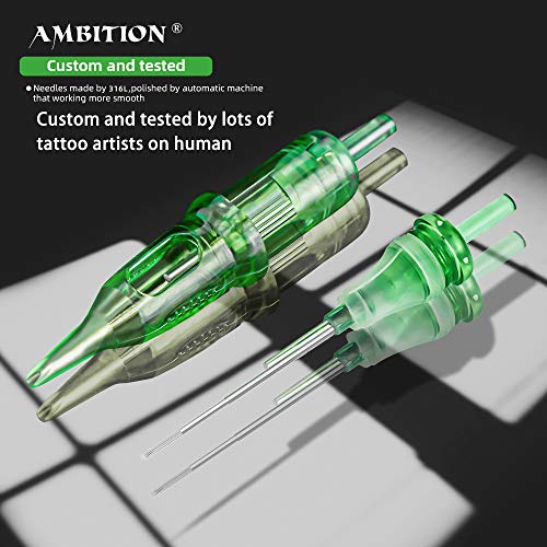 Ambition TREX Cartridges #12 Standard 3RL Disposable Tattoo Needles 3 Round Liner Long Taper 1203RL 20Pcs for Rotary Tattoo Machine Supply