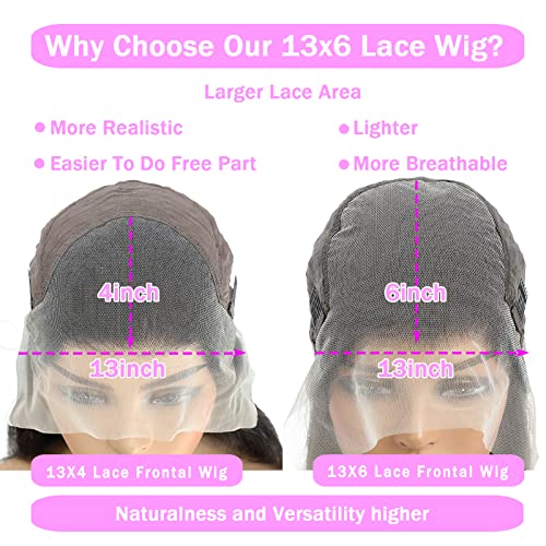 13x6 Lace Front Wigs Human Hair for Women 180 Density HD Transparent 28 Inch Straight Lace Front Wigs Human Hair Pre Plucked Glueless Lace Frontal Wigs Natural Black Color