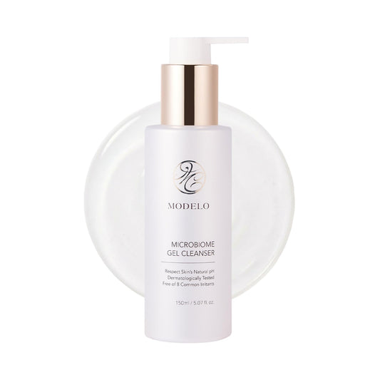 Modelo Microbiome Gel Cleanser, Mild Acidic & Gentle Hydrating Facial Cleanser with Microbiome Extracts for Balanced Skin, Korean Skincare, 5.07 fl.oz.