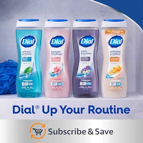 Dial Body Wash, Healthy Hydration, Shea Butter Extract + Vitamin E, 16 fl oz (Pack of 4), Gentle, Leaves Skin Feeling Soft In 1 Shower, Dermatologist-Tested, No Parabens & Silicones