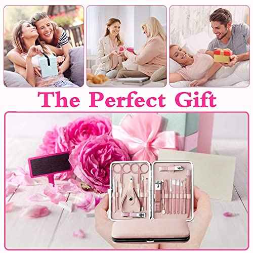 Manicure Sets For Women Gift Manicure set Prosesional, Nail Clippers Manicure Kit Pedicure Kit 18 in 1 Aceoce Luxury Manicure Pedicure Set kit Travel Gifts Choice for Women Mother Men