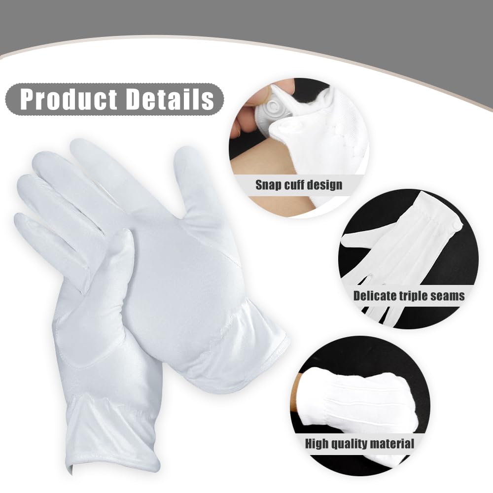 White Cotton Gloves,Cotton Gloves for Dry Hands Sleeping,White Cotton Gloves Women,White Gloves Costume,Cotton Gloves for Sleeping,Moisturizing Gloves Overnight,White Marching Band Gloves
