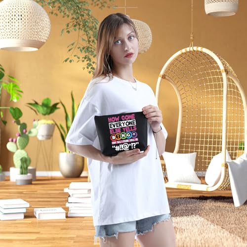 WCGXKO Funny Player Gift Lucky Bag Game Lover Zipper Pouch Makeup Bag (HOW COME)