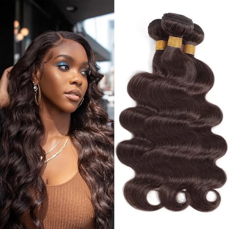 Brown Bundles Color 4 Body Wave Chocolate Brown Human Hair Bundles Dark Brown Weave Brazilian Human Hair Double Weft Body Sew In Extensions 24 26 28 Inch for Black Women