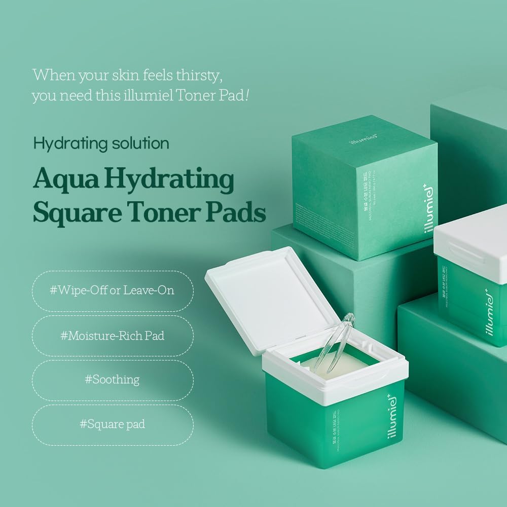 Aqua Hydrating Toner Pads - Long-Lasting Skin Moisture with Xylitylglucoside & Kakadu Plum | 60 Vegan Pads (9.17 fl. oz)