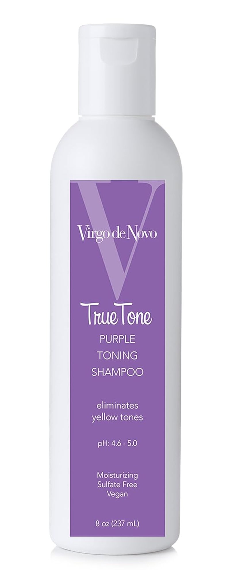 Virgo de Novo Purple Toning Shampoo - Neutralizes Yellow & Brassy Tones | Brightens Blonde, Silver & Grey Hair - 8 oz