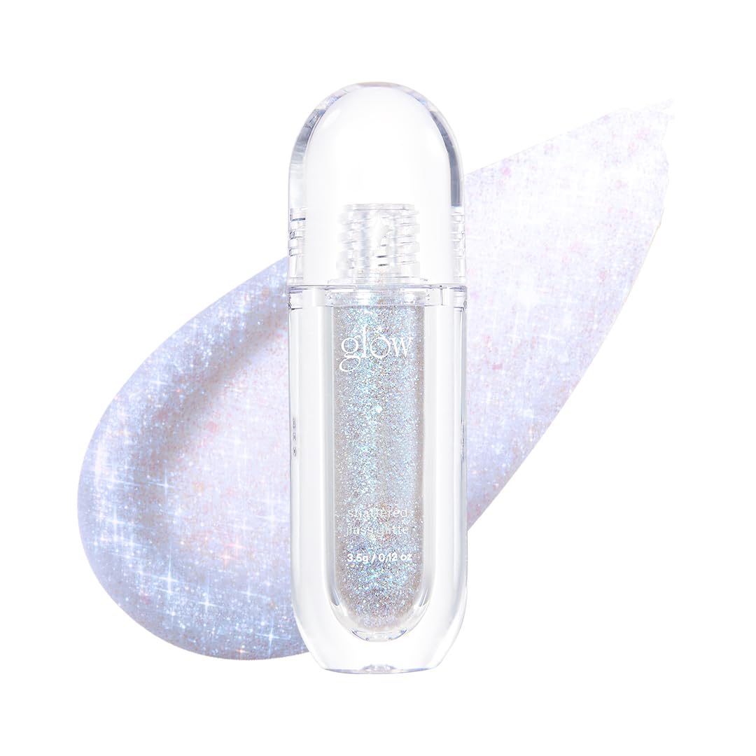 glow Shattered Glass Glitter #Joy, Metallic Shimmer, Long-Lasting, multidimensional Sparkle, Smooth Liquid Formula, Precision applicator, 0.1 oz