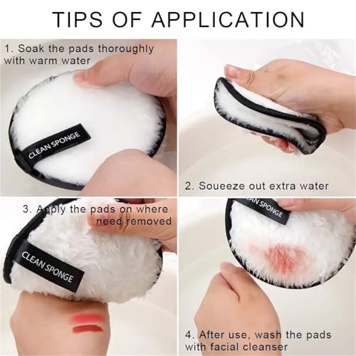 1/3pcs Reusable Discs Makeup Remover Wipe Cotton Pads Microfiber Makeup Face Towel Cloth Washable Sponge Skin Care Cleaning(3pcs Black)