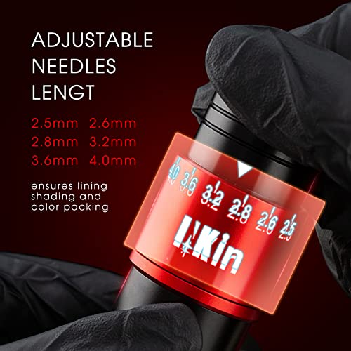 INKin Tattoo Gun Kit Rotary Tattoo Machine Pen Coreless Motor 6 Strokes Length Adjustable 2.5mm-4.0mm Rotary Tattoo Machine Kit Custom Coreless Motor Great for Tattoo&SMP