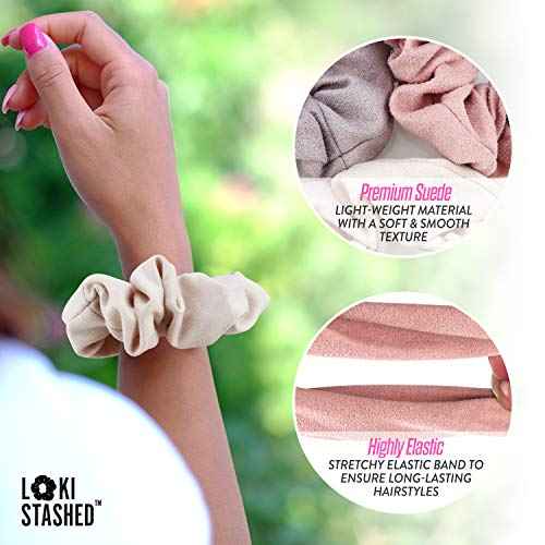 3-PACK Suede Hair Tie Scrunchies for VSCO Girls & Women, THE ORIGINAL HIDDEN POCKET SCRUNCHIE with Zipper Pocket Storage, Accessories, Small Items, Keys, Money (Pastel)