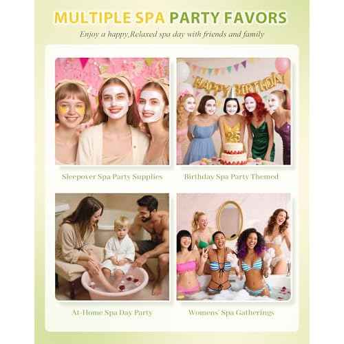 60 PCS Spa Party Supplies for Girl,Spa Party Favors kits Include Face Masks Skincare,Hand Cream, Lip Balm,Under Eye Patches,Lip Mask,Foot Bath Bombs,Women Ideal Gift Bulk Birthday Sleepover Spa Party
