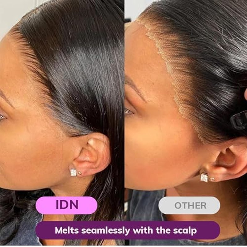 IDN Beauty Skinlike Real HD 13x4 Lace Frontal Straight 14 Inch Bleached Single Knots Ultra-thin Closure Virgin Human Hair 0.1 mm Pre Plucked Hairline