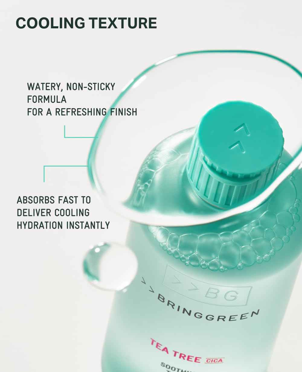 BRING GREEN Tea Tree CICA Soothing Toner | Mild Daily Skincare Routine for Cooling and Hydrating Effect (8.5 Fl. Oz., 250ml)