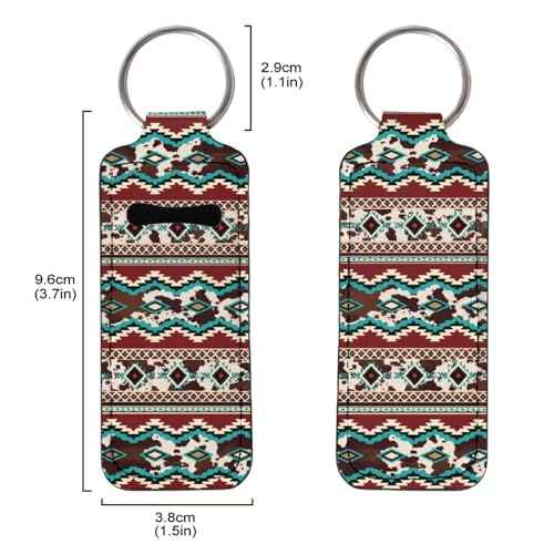 SEANATIVE 5 Pcs Lipstick Keychain Holder Lip Balm Holder Keychain Clip on Sleeve Chapstick Lip Gloss Holder Travel for Women