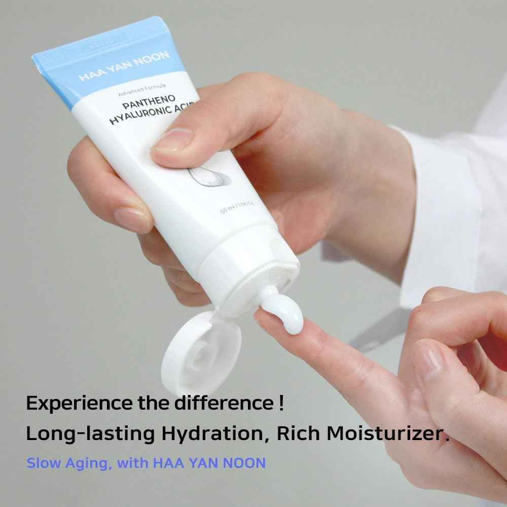 HAA YAN NOON Pantheno Hyaluronic Acid Rich Cream 1.86 Oz / 55ml, with Hyaluronic Acid,Panthenol, Centella & Deep moisturizing, Skin Barrier, Korean Skincare