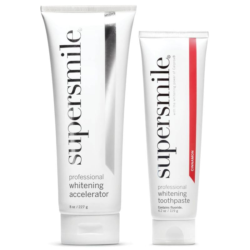 Supersmile Professional Whitening Toothpaste Bundle - Enamel-Safe Cinnamon Flavor for Sensitive Teeth | Accelerator Included