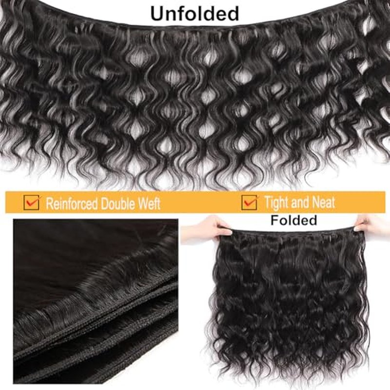 12A Human Hair Bundles Body Wave Human Hair Bundles 100% Unprocessed Brazilian Virgin Human Hair Extensions 14 16 18 20Inch 4 Bundles Deals Human Hair Quick Weave Bundles Human Hair Natural Black