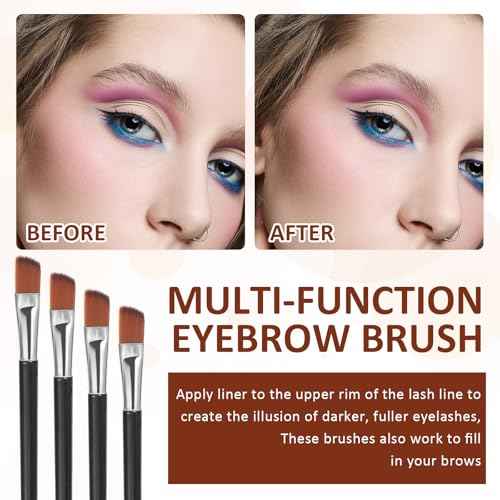 200 PCS Brow Tint Brush Multi Function Eyebrow Brush Cosmetic Brow Brushes for Eyebrows Portable Angled Eyebrow Brush Professional Brow Tint Brush Beauticians Supplies (Black)